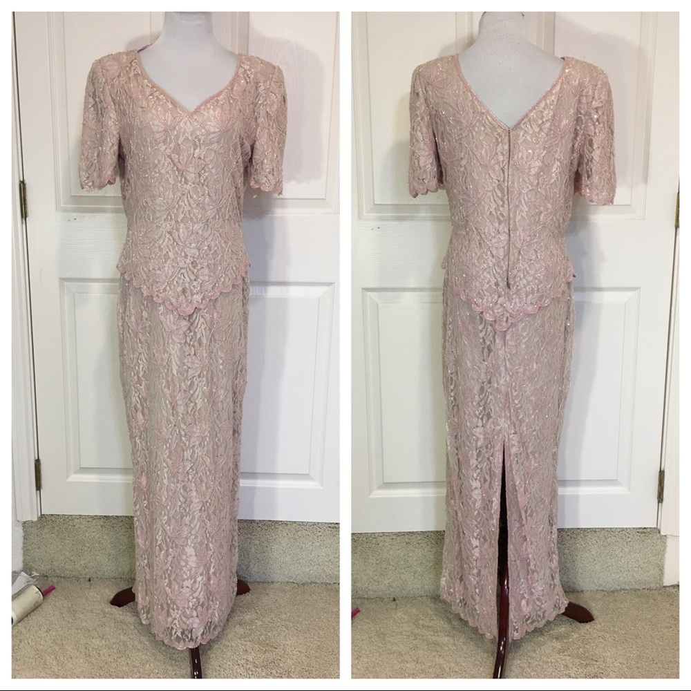 NWT! Scala pink sequin gown